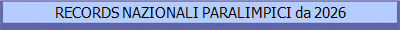 RECORDS NAZIONALI PARALIMPICI da 2026